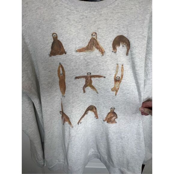 LaVie Lente Fashion Sloth Yoga Pullover Crewneck Sweatshirt - Picture 2 of 5